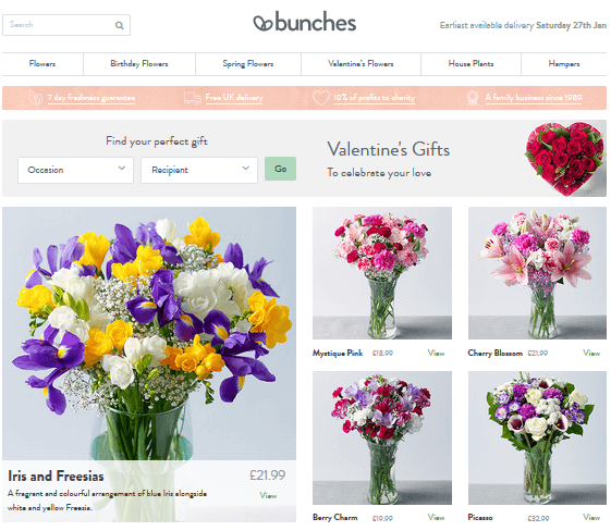 Bunches Flowers By Post